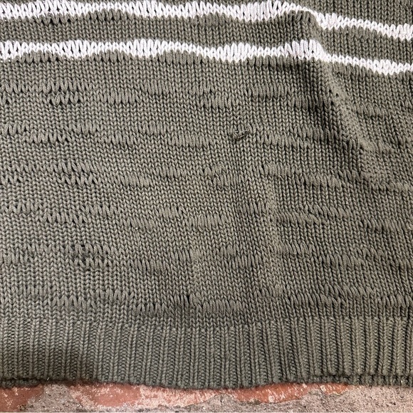 Cabi  Scout Pullover Med Green Striped Open Knit Long Sleeve Oversized sweater - Picture 5 of 16